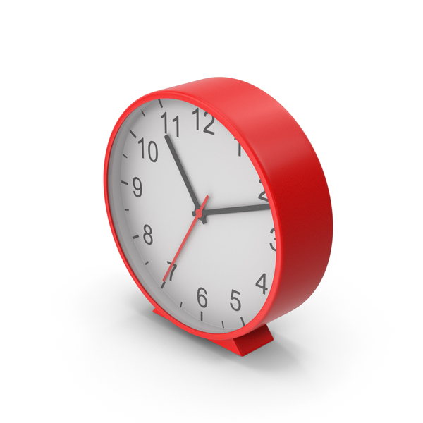 Red Table Clock PNG & PSD Images