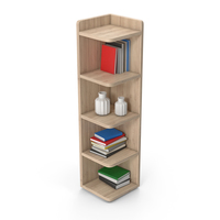 Corner Bookshelf Set PNG & PSD Images