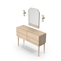 Sideboard Cabinet With Mirror PNG & PSD Images