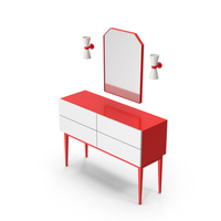Sideboard Cabinet With Mirror PNG & PSD Images