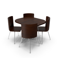 Dark Wooden Dining Set Table And Chairs PNG & PSD Images