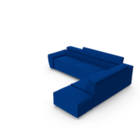 Fabric Navy Blue Corner Sofa PNG & PSD Images