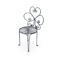 Floral Metal Bistro Chair PNG & PSD Images