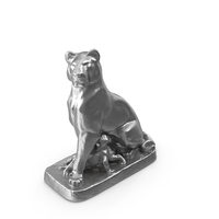 Lioness With Cubs Metal Statue PNG & PSD Images