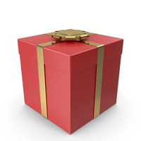 Christmas Gift Box Red Gold PNG & PSD Images