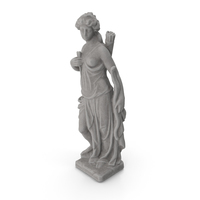 Woman with Bow Stone Statue PNG & PSD Images