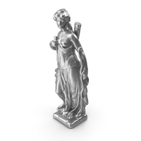 Metal Woman with Bow Statue PNG & PSD Images