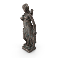 Woman with Bow Bronze Outdoor Statue PNG & PSD Images