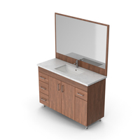 Bathroom Cabinet With Sink Dark Wood PNG & PSD Images