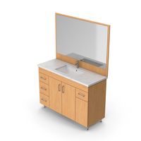 Wooden Bathroom Cabinet With Sink PNG & PSD Images