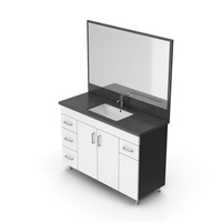 Black & White Bathroom Cabinet With Sink PNG & PSD Images