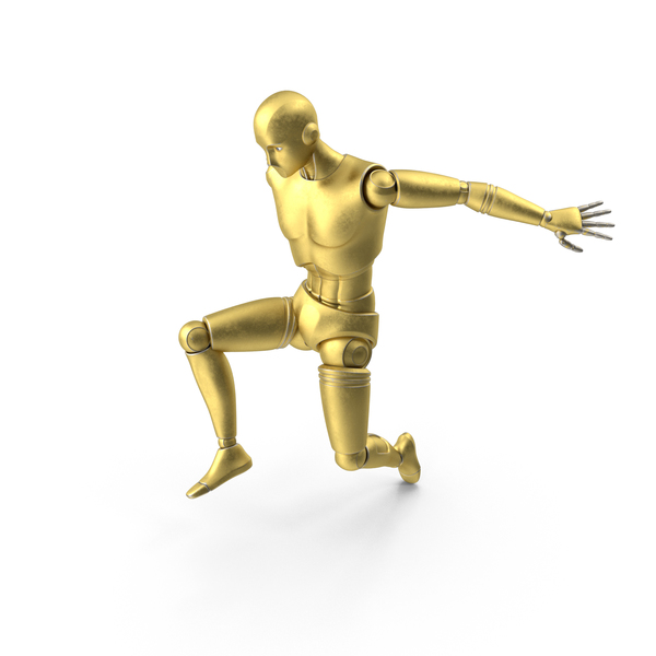 Gold Robot Man Pose PNG & PSD Images
