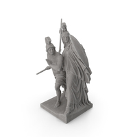 Athena Protects Hero Stone Statue PNG & PSD Images