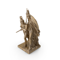 Athena Protects Hero Bronze Statue PNG & PSD Images