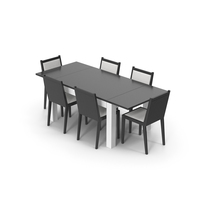 Black & White Table With Chairs PNG & PSD Images