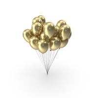 Party Gift Festival Balloons Gold PNG & PSD Images