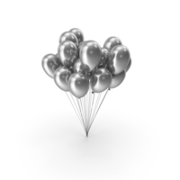 白派对礼物节气球PNG和PSD图像
