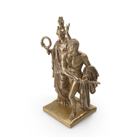 Athena Leads Warrior Bronze Statue PNG & PSD Images