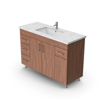 Dark Wood Bathroom Cabinet With Sink PNG & PSD Images