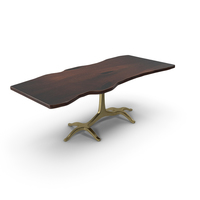 Wood Slab Dining Table C PNG & PSD Images