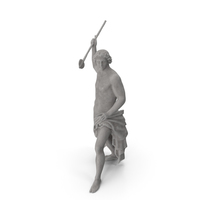 Warrior With Spear Stone Statue PNG & PSD Images