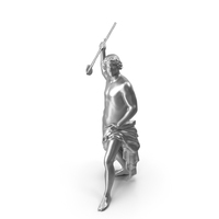 Warrior With Spear Metal Statue PNG & PSD Images