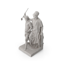 Athena Teaches Warrior Marble Statue PNG & PSD Images