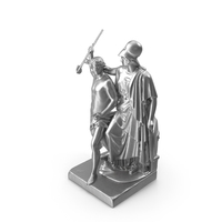 Athena Teaches Warrior Metal Statue PNG & PSD Images