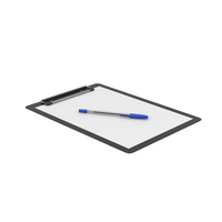 Clipboard With Ballpoint Blue Pen PNG & PSD Images