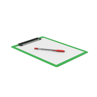 Green Clipboard With Ballpoint Pen PNG & PSD Images