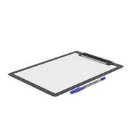 Clipboard With Ballpoint Pen PNG & PSD Images