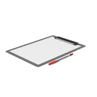 Clipboard With Red Ballpoint Pen PNG & PSD Images