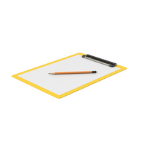 Yellow Clipboard With Pencil PNG & PSD Images