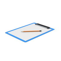 Clipboard Blue With Pencil PNG & PSD Images