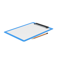 Blue Clipboard With Pencil PNG & PSD Images