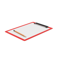 Red Clipboard With Pencil PNG & PSD Images