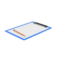Blue Clipboard With Pencil PNG & PSD Images