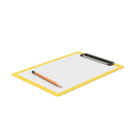Yellow Clipboard With Pencil PNG & PSD Images