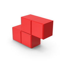 红色Tetris S块PNG和PSD图像