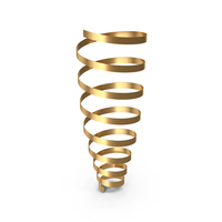 Curly Ribbon Gold PNG & PSD Images
