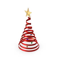 Curly Ribbon Christmas Tree PNG & PSD Images