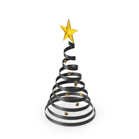 Black Curly Ribbon Christmas Tree PNG & PSD Images