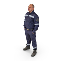 Uniformed Policeman Idle Pose PNG & PSD Images