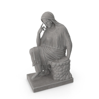 Seated Penelope Stone Statue PNG & PSD Images