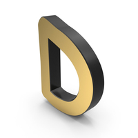 Letter D Gold Black PNG & PSD Images