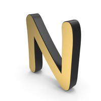 Letter N Gold Black PNG & PSD Images