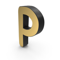 Letter P Gold Black PNG & PSD Images