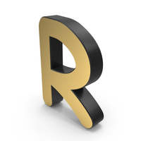 Letter R Gold Black PNG & PSD Images
