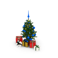 Christmas Tree Blue Balls PNG & PSD Images