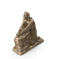 祈祷耶稣青铜雕像PNG和PSD图像